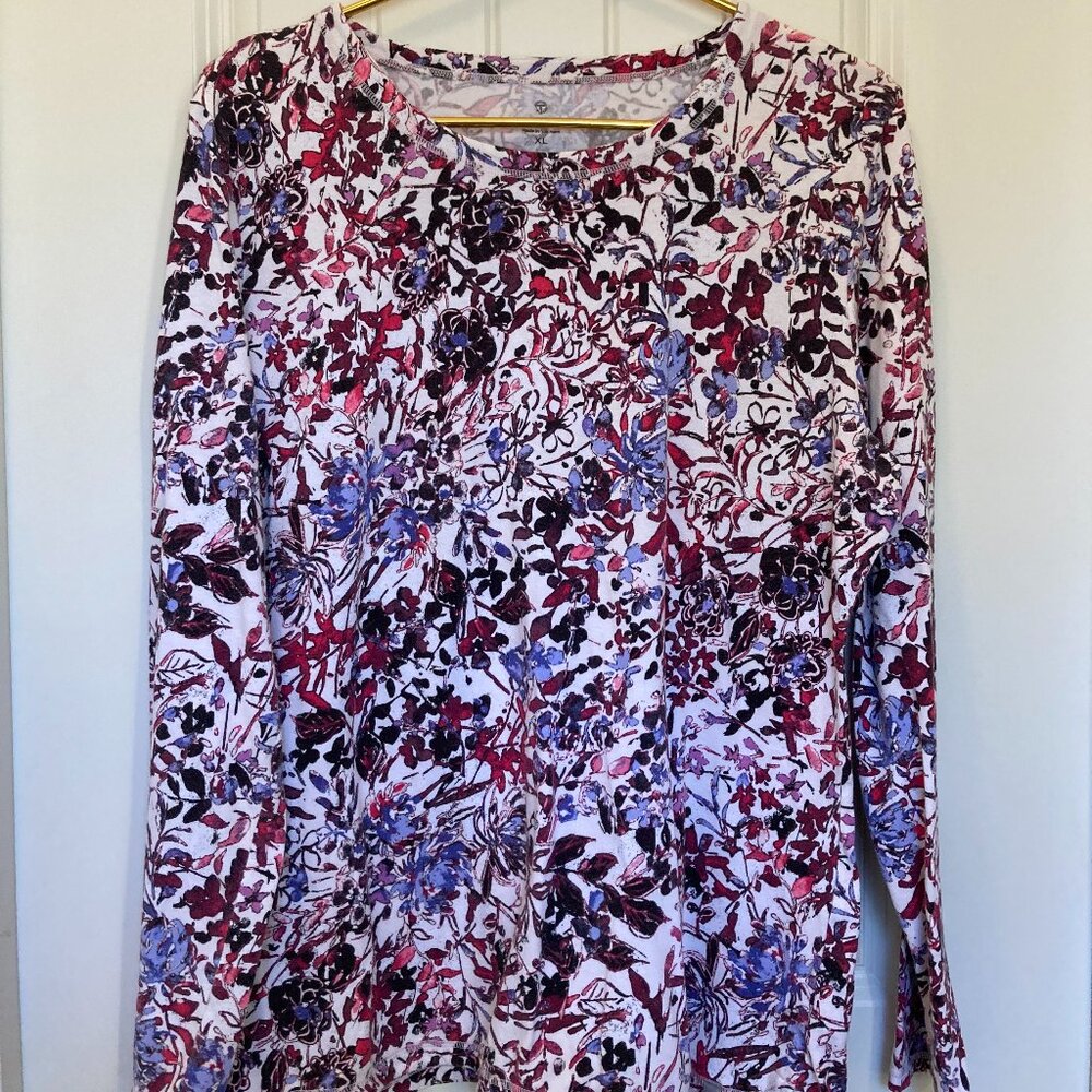Talbots Multi Floral Top, Women’s XL – Long Sleeve
